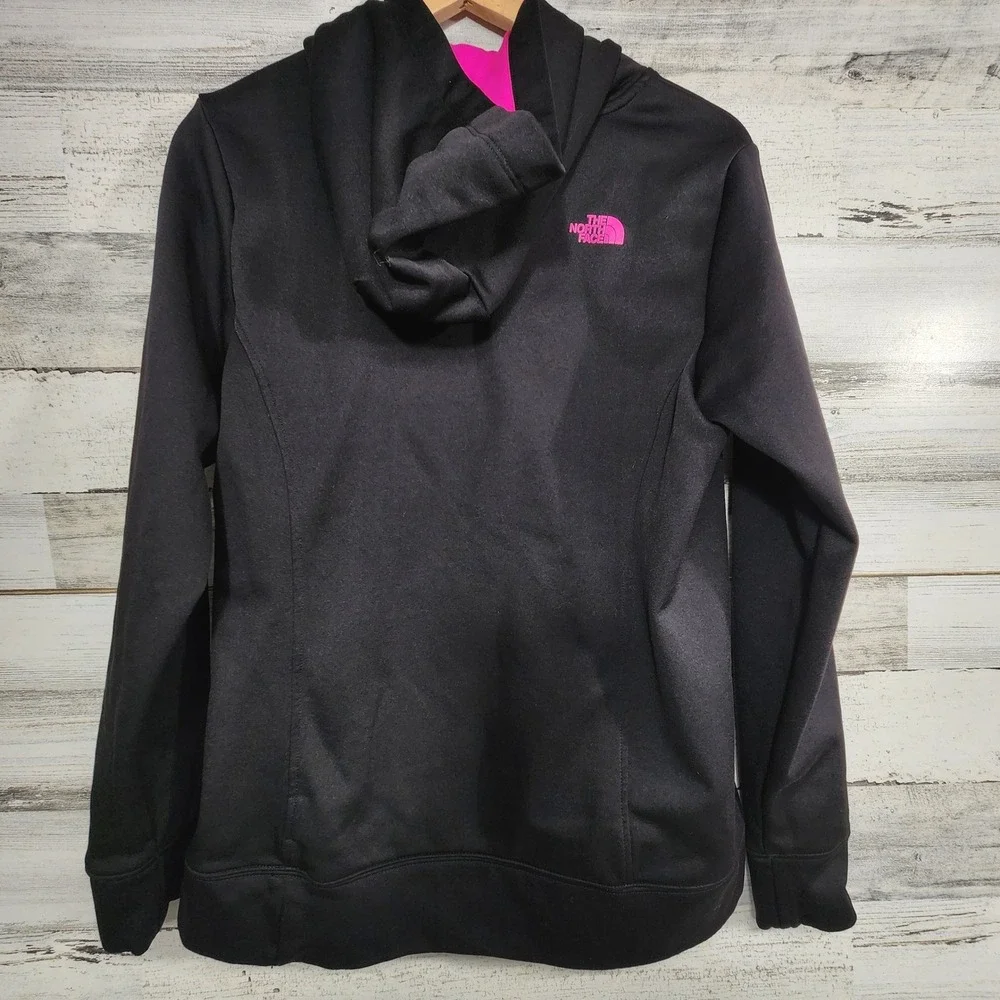 The North Face Hoodie Women Medium Black Pink Logo Pullover Active Outdoors - Picture 4 of 10
